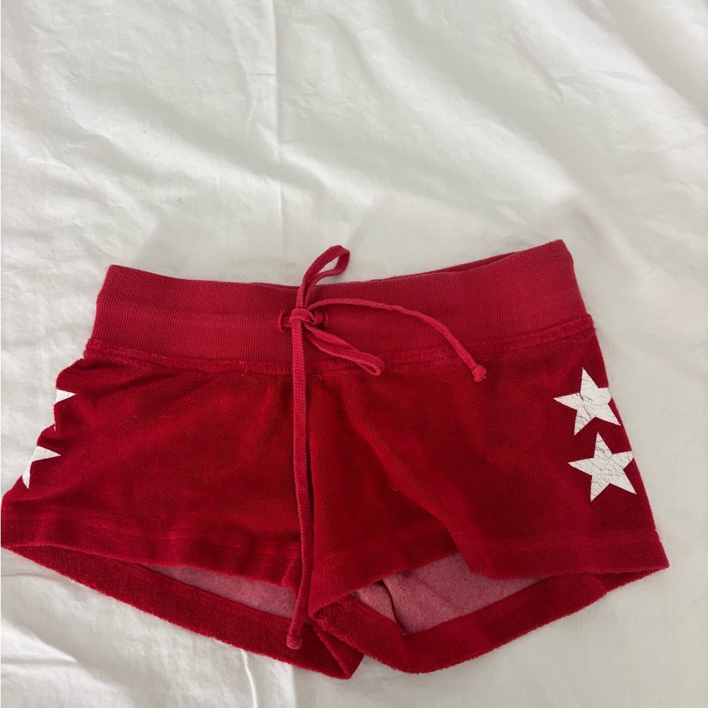 Hard Tail Red Women's Shorts with Star Accents